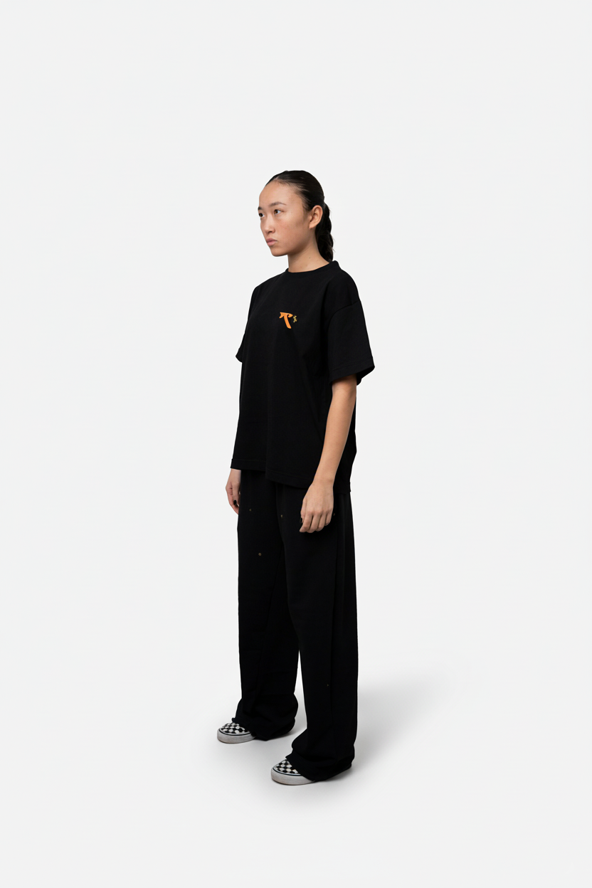 recatevi 'born to shine' black tee