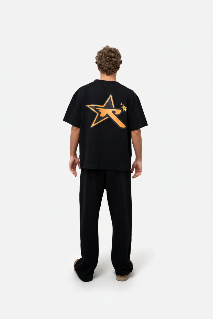 recatevi 'born to shine' black tee