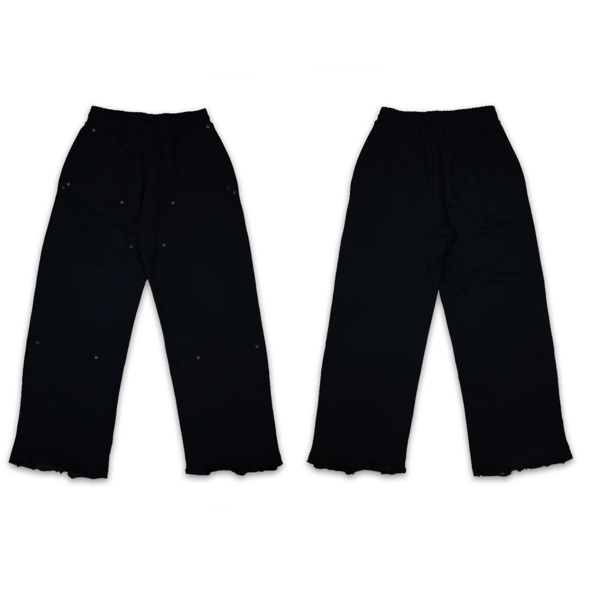 recatevi 'born to shine' button knee black pant